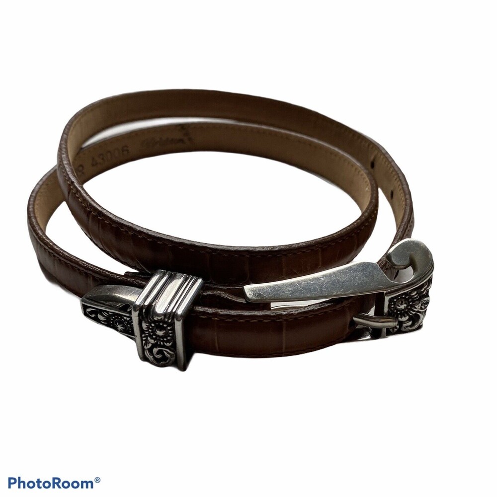 Brighton Women's Faux Alligator Belt Brown Size M 30